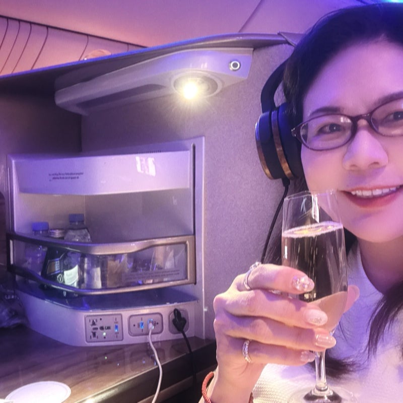 時差を感じず楽な夜のフライトの画像